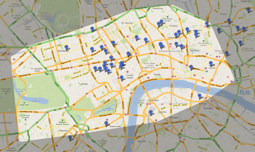 Zone 1 Coffee London Map